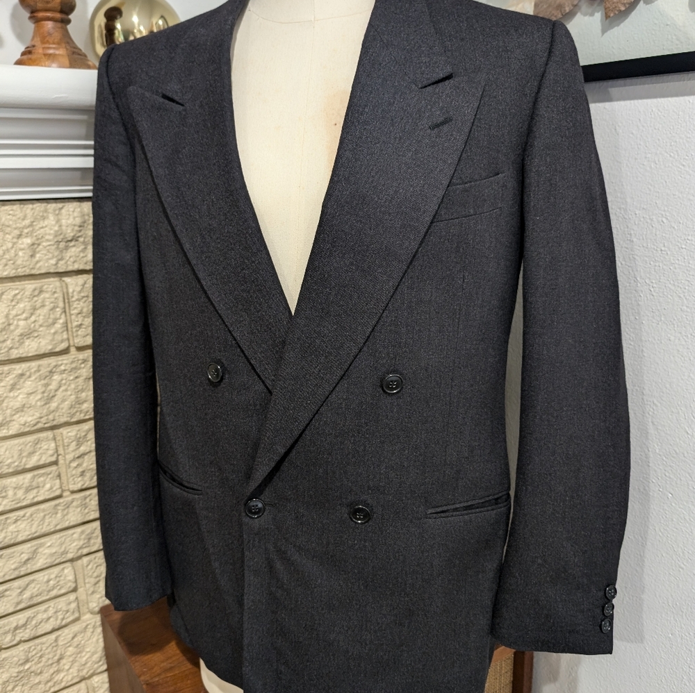 38R Mani Giorgio Armani Italy Men's - Double Breasted Pure Wool Blazer Jacket